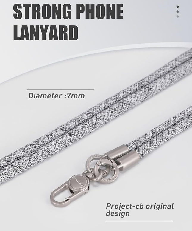 project-cb Phone Lanyard1, Phone Tether Tab2, Crossbody Cell Phone Lanyard, Rope Lanyard, Universal Adjustable Phone Strap (FoggyBlack-S)