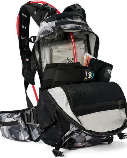 USWE Shred 25L Backpack, a High End Daypack for MTB, E-MTB, Mountain Bike, Camo/Black