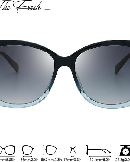 The Fresh Women's Oversized Square Jackie O Cat Eye Hybrid Butterfly Fashion Sunglasses - Exquisite Packaging