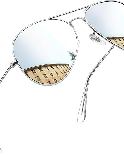 Joopin Polarized Metal Aviation Sunglasses Men, Classic Military Sun Glasses Women, Rectangle Shades UV400 Protection Costume