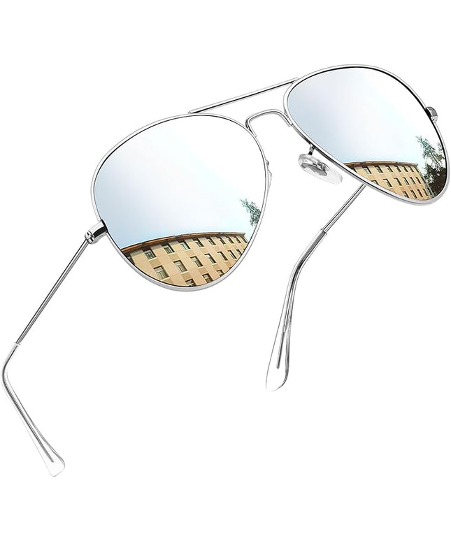 Joopin Polarized Metal Aviation Sunglasses Men, Classic Military Sun Glasses Women, Rectangle Shades UV400 Protection Costume