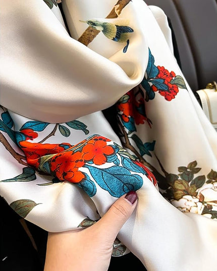 Fashion Scarves Scarf 100% Silk Feeling Scarf Silk Like Scarves Long Lightweight Sunscreen Shawls for Women