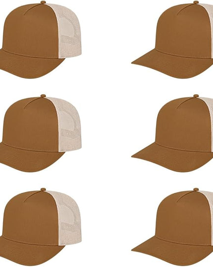Cap America i3039 Classic 5 Panel Mid Profile Structured Trucker Mesh Back Cap w/ & Adjustable Snapback