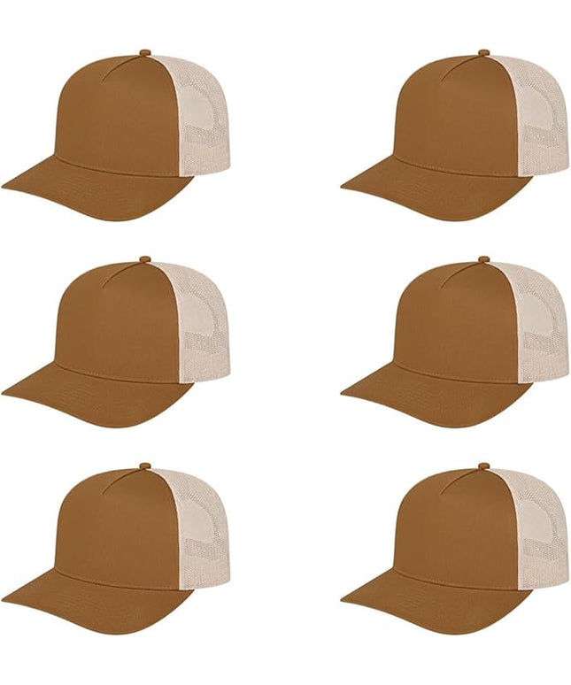 Cap America i3039 Classic 5 Panel Mid Profile Structured Trucker Mesh Back Cap w/ & Adjustable Snapback
