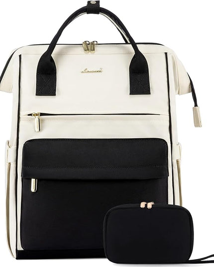 LOVEVOOK Laptop Backpack Purse for Women Waterproof Teacher Nurse Bag, 17.3 Inch Work Laptop Bag with Organizer Bag Business Travel Computer Backpack, 2pcs set