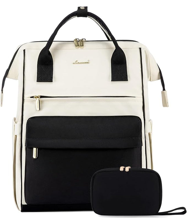 LOVEVOOK Laptop Backpack Purse for Women Waterproof Teacher Nurse Bag, 17.3 Inch Work Laptop Bag with Organizer Bag Business Travel Computer Backpack, 2pcs set