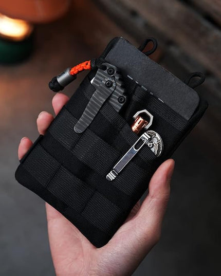 VIPERADE VE3-P EDC Pouch Small EDC Tool Bag Organiser Bag Pocket Organiser Nylon Multitool Bag Small for Torch Multitools Pen Notebook Black