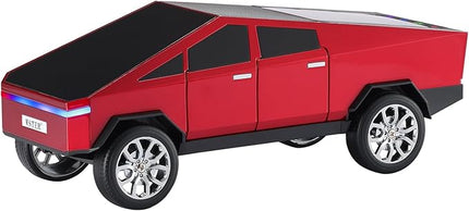 Futuristic Truck Model Bluetooth Replica Speaker with LED Display Screen – Considerate Gift for Car Design Fans & Audio Users, TWS Stereo, FM, USB/TF Playback, LED Headlights, Built-in Mic (Red)