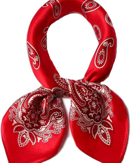 ANDANTINO 100% Real Mulberry Silk Scarf -21'' x 21''- Lightweight Neckerchief –Women Men Small Square Digital Printed Scarves