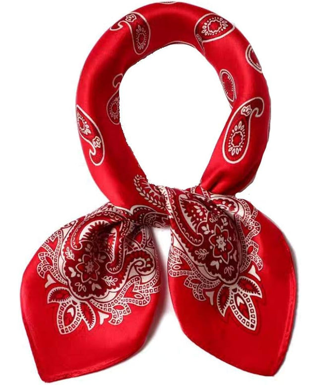 ANDANTINO 100% Real Mulberry Silk Scarf -21'' x 21''- Lightweight Neckerchief –Women Men Small Square Digital Printed Scarves