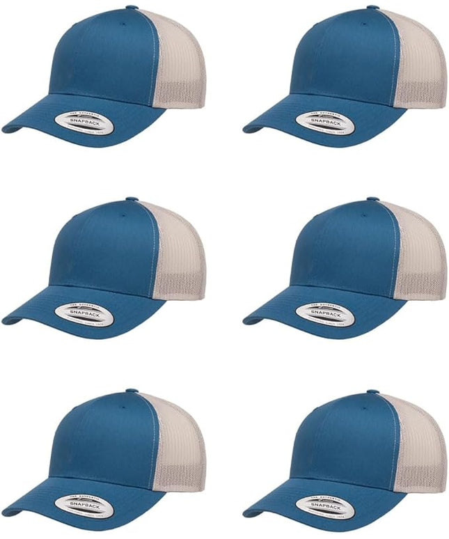 Yupoong Classic Premium Mesh 6 Panel Retro Trucker Cap | Mid Profile Snapback | OSFA | Bulk Pack Available