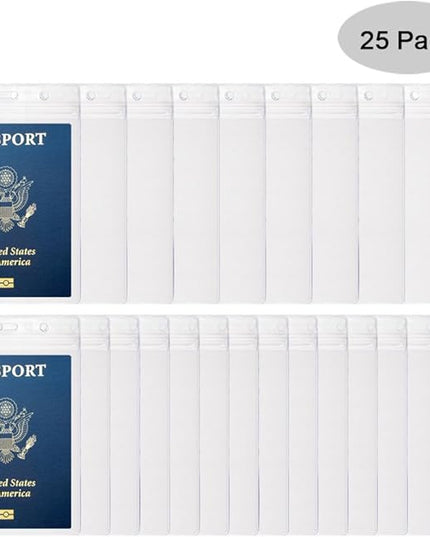 25PCS 4x6Inch Extra Large ID Badge Holders PVC Passport Holder Fill for Passports,Cash, Credit Card, Plane Ticket, Receipts.by CypesCrafts