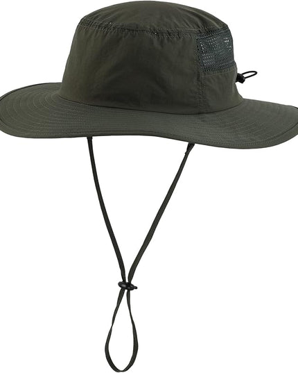 Home Prefer UPF50+ Mens Sun Hat Wide Brim Fishing Hat Womens UV Protection Cap Breathable Mesh Safari Gardening Bucket Hat