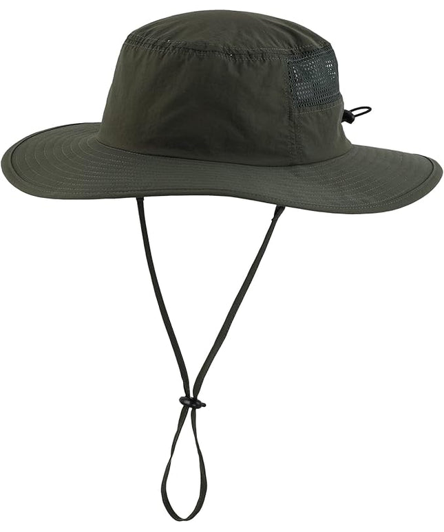 Home Prefer UPF50+ Mens Sun Hat Wide Brim Fishing Hat Womens UV Protection Cap Breathable Mesh Safari Gardening Bucket Hat
