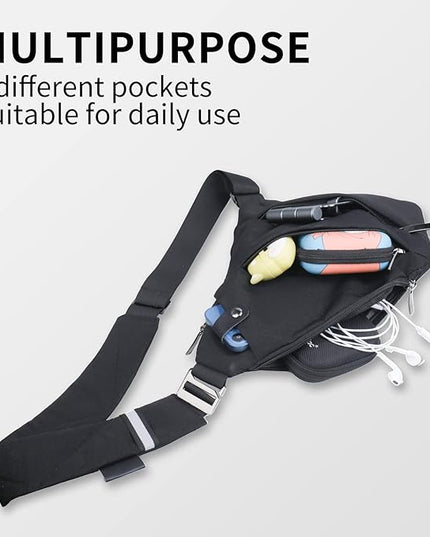 VADOO Sling Bag for Men and Women, Anti theft Crossbody Bag Lightweight Shoulder Chest Bag for Travel Gym
