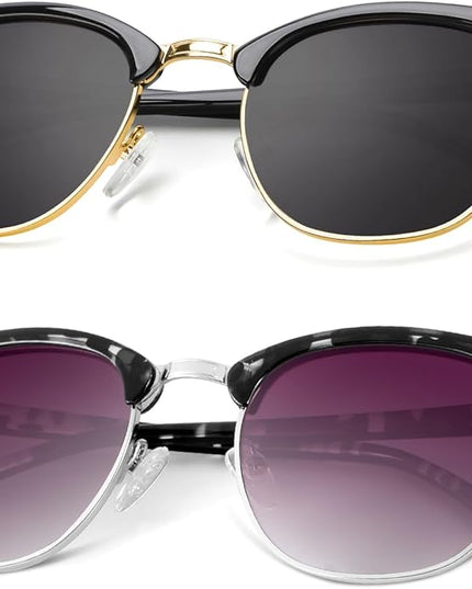 KALIYADI Polarized Sunglasses for Men and Women Semi-Rimless Frame Driving Sun glasses UV Blocking