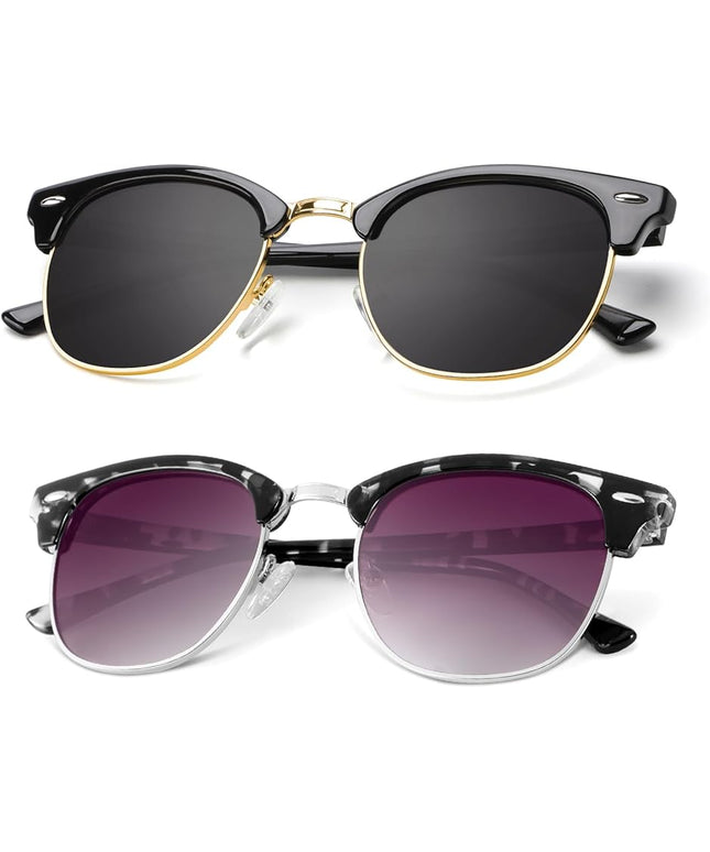 KALIYADI Polarized Sunglasses for Men and Women Semi-Rimless Frame Driving Sun glasses UV Blocking