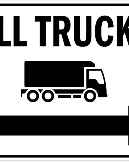 All trucks With Right Arrow Sign, 24x30 Inches, Rust Free .063 Aluminum, Fade Resistant, Made in USA by My Sign Center