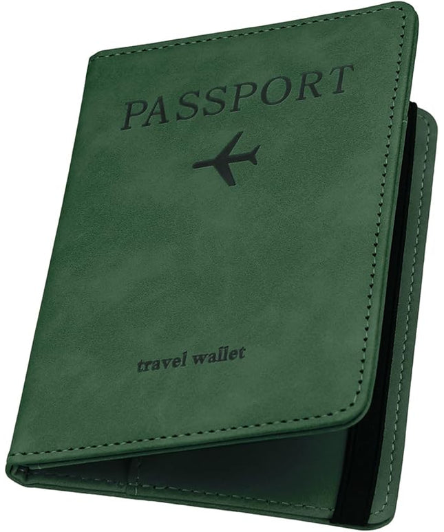 ILIYAH-Passport Cover-Passport Holder Travel Wallet-RFID Blocking Passport Case Travel Accessories Card Holder Wallet Unisex Travel Gifts(Green)
