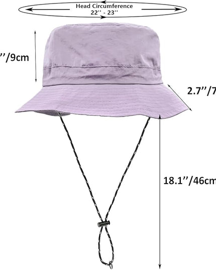 woogwin Waterproof Bucket Rain Hat with Chin Strap Quick Dry Packable Boonie Sun Hat Safari Hat UV Protection