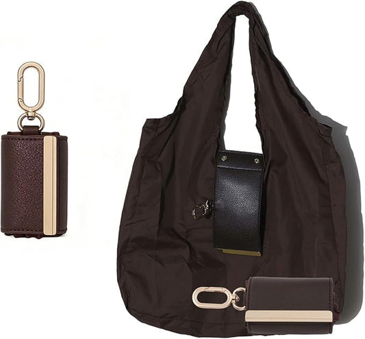 Foldable Tote Bag Keychain - Large Capacity Portable Shopping Bag Keyring - Reusable Groceries Bag for Daily Use