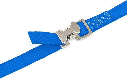 PowerTye 1in x 4ft Utility Lashing Strap - Made in USA - 150 lb. Working Load Limit / 450 lb. Breaking Strength, Blue (4-Pack)