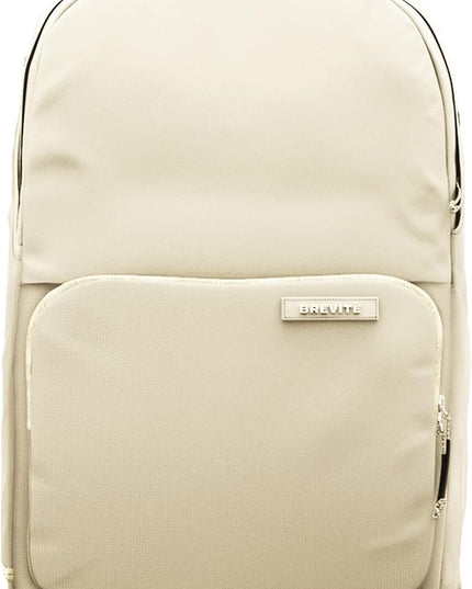 BREVITE The Backpack- Casual daypack backpacks for every function. Compact but spacious 18L aesthetic traveling backpack with laptop compartment. (Tan)