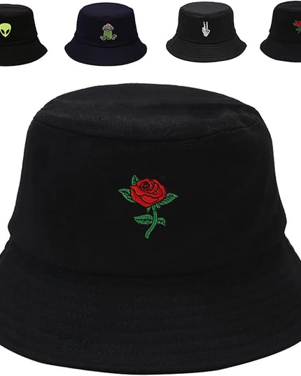 Cotton Bucket Hat for Women Men Summer Travel Sun Beach Bucket Cap, Unisex Outdoor Fisherman Hat