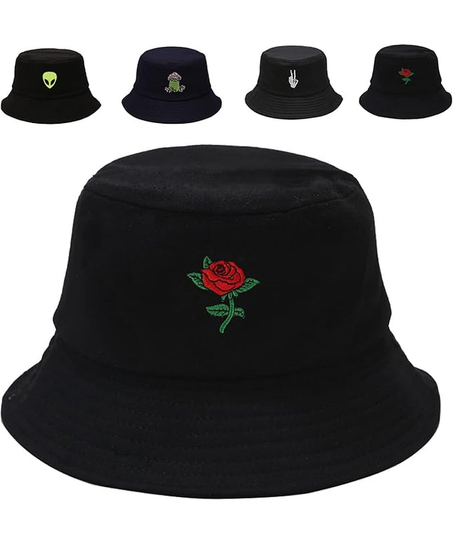 Cotton Bucket Hat for Women Men Summer Travel Sun Beach Bucket Cap, Unisex Outdoor Fisherman Hat