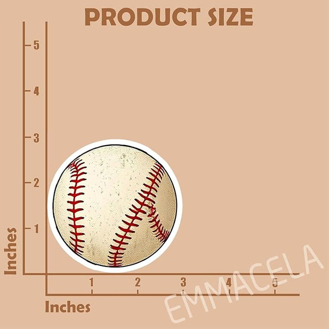 (3PCS) Baseball Sticker, Sport Stickers - Waterproof Vinyl Decal for Laptop, Water Bottle, Tumbler, Scrapbook, Helmet, Gift for Baseball Lovers, Baseball Team Size 3" x 3"