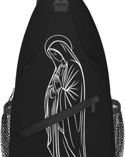 Our Lady of Guadalupe Sling Bag Crossbody Bags Clovers Chest Bag for Travel Hiking for Men Women Line Mary 2