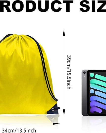 GoodtoU Drawstring Bags, Drawstring Backpack Nylon Backpack Draw String Bags Pack Bulk Cinch Sack Drawstring Gym Bag Drawstring Backpack for Sport, Traveling, Team (Yellow, 80Pcs)