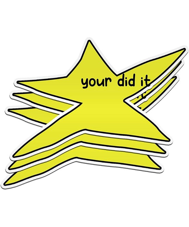 Your Did It Star Meme Sticker Funny Meme Star Hydroflask Stickers Motivation Positive Die-Cut Waterproof Vinyl Sticker for Water Bottle Tumbler Phone Case Laptop Cars (5 inches)