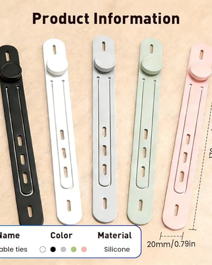 Data Cable Organizer, 2026 Upgrade Reusable Silicone Cable Ties, Elastic Cord Management Straps for Fastening and Bundling Various Cable Cords Wires (30pc)