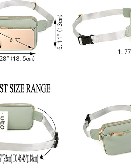 UTO Fanny Pack for Women Crossbody Trendy Fashion Belt Purse Chest Waist Hip Bumbag for Outdoor Shopping Travel Hiking