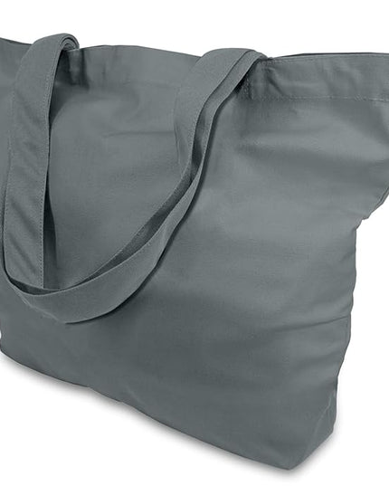 TOPDesign 1-Pack Super Strong Large 12oz Cotton Canvas Tote Bag, Reusable Grocery Shopping Cloth Bag, Fashionable Two-Tone Tote for Crafts, DIY Your Creative Designs