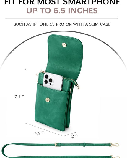 BOSTANTEN Vegan Leather Small Crossbody Bags for Women Designer Cell Phone Bag Wallet Purses Adjustable Strap