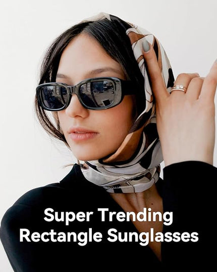 Dollger Rectangle Sunglasses for Women Men Trendy Retro Fashion Sunglasses UV 400 Protection Square Fram