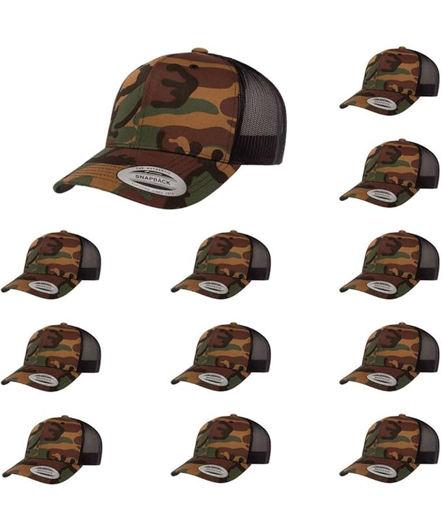 Yupoong Classic Premium Mesh 6 Panel Retro Trucker Cap | Mid Profile Snapback | OSFA | Bulk Pack Available