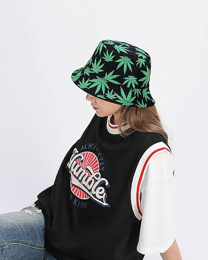 XYIYI Cute Bucket Hat Beach Fisherman Hats for Women, Reversible Double-Side-Wear