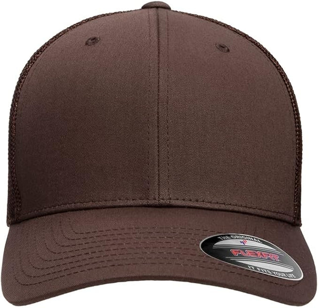 Flexfit 6511 Fitted Mid-Profile Stretchable Mesh Panels Trucker Cap | Bulk Pack Available