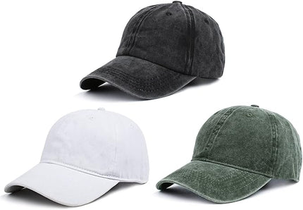 HH HOFNEN Men Women Washed Distressed Twill Cotton Baseball Cap Vintage Adjustable Dad Hat