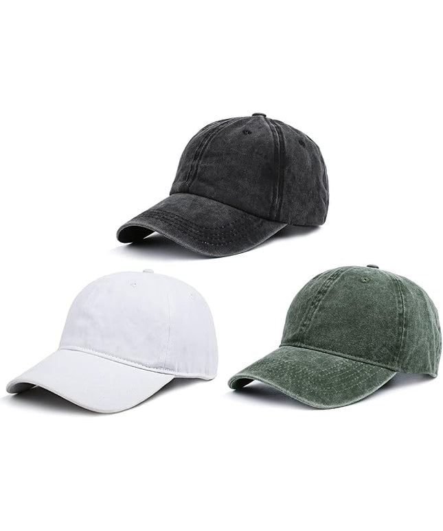 HH HOFNEN Men Women Washed Distressed Twill Cotton Baseball Cap Vintage Adjustable Dad Hat