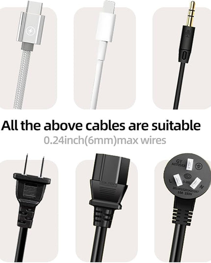 11PCS Cable Management Cord Holder Organizer, Magnetic Cable Clips Adhesive Wire Keeper, Under Desk for Bedside Nightstand Table Desktop USB Wall Car Office Workspace Accessories (White)