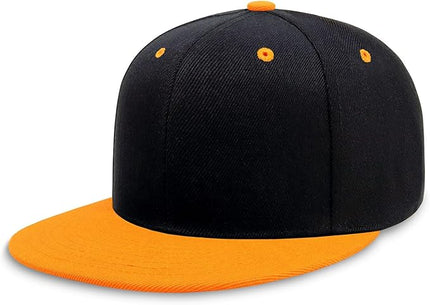CHOK.LIDS Flat Bill Visor Classic Snapback Hat Blank Adjustable Brim High Top End Trendy Color Style Plain Tone Baseball Cap