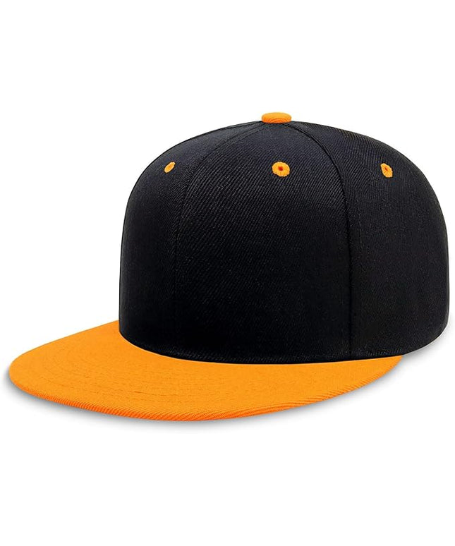 CHOK.LIDS Flat Bill Visor Classic Snapback Hat Blank Adjustable Brim High Top End Trendy Color Style Plain Tone Baseball Cap