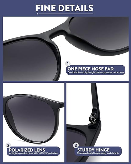 WOWSUN Retro Polarized Sunglasses Womens 2026 Trendy Round Classic Glasses