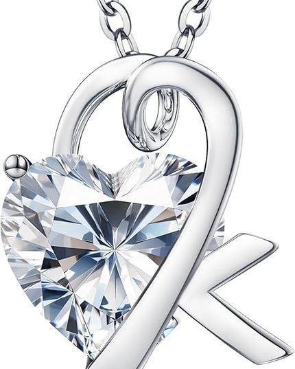 ForeverLove Heart Necklaces for Women, 4-2 Carats Heartshap Moissanite, Silver Pendant Jewelry, Anniversary Birthday Gifts for Wife, Girlfriend, Daughter, Mom