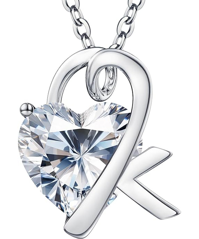 ForeverLove Heart Necklaces for Women, 4-2 Carats Heartshap Moissanite, Silver Pendant Jewelry, Anniversary Birthday Gifts for Wife, Girlfriend, Daughter, Mom
