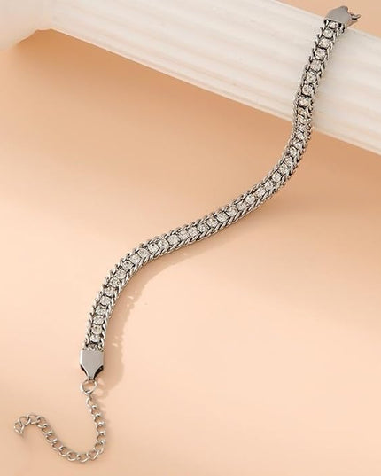DASIQI Zirconia Tennis Bracelet for Women Hypoallergenic Gold Silver Titanium Steel Chains with Rainbow Stones, Pavé Sparkle | Everyday Luxury